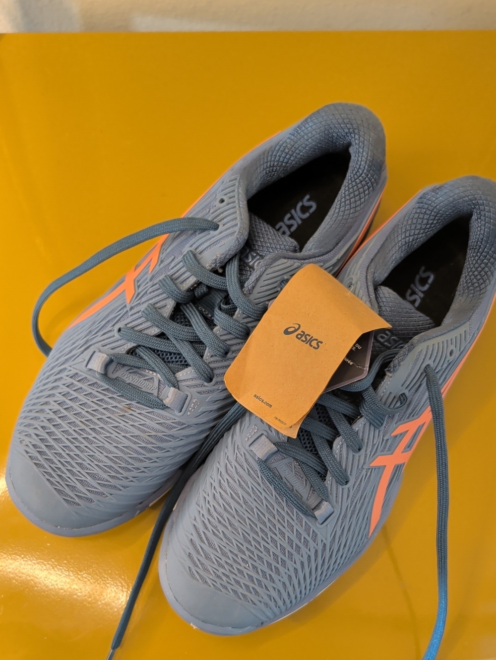 Asics Athletic Shoes in Gray with Coral Highlights